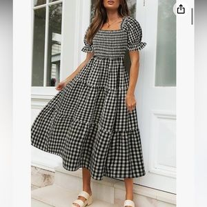 Zesika Black and White Gingham Dress size small